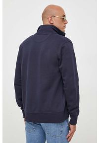 GANT - Gant bluza męska kolor granatowy gładka. Kolor: niebieski. Materiał: dzianina. Wzór: gładki #3