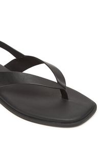 TOMMY HILFIGER - Tommy Hilfiger Sandały Color Block Thong Flat Sandal FW0FW08883 Czarny. Kolor: czarny. Materiał: skóra #5