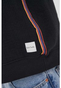 Paul Smith bluza z domieszką wełny męska kolor czarny gładka. Kolor: czarny. Materiał: wełna. Długość rękawa: raglanowy rękaw. Wzór: gładki #2