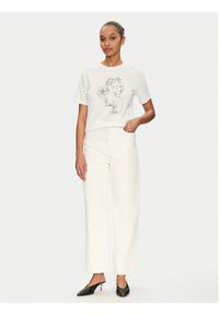 Vila T-Shirt Sybil 14108062 Biały Regular Fit. Kolor: biały. Materiał: bawełna #4