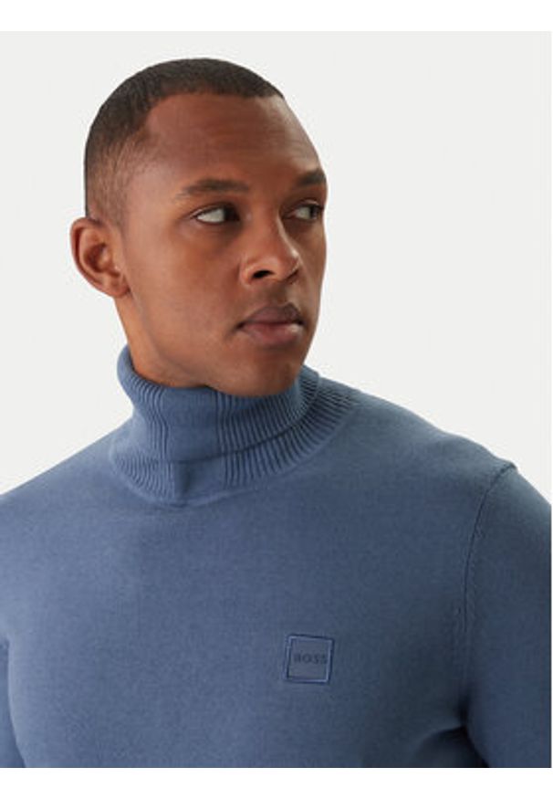 BOSS Sweter Akiro S 50527573 Niebieski Regular Fit. Kolor: niebieski. Materiał: bawełna