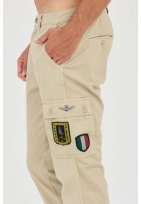 Aeronautica Militare - AERONAUTICA MILLITARE Beżowe bojówki TROUSERS. Kolor: beżowy