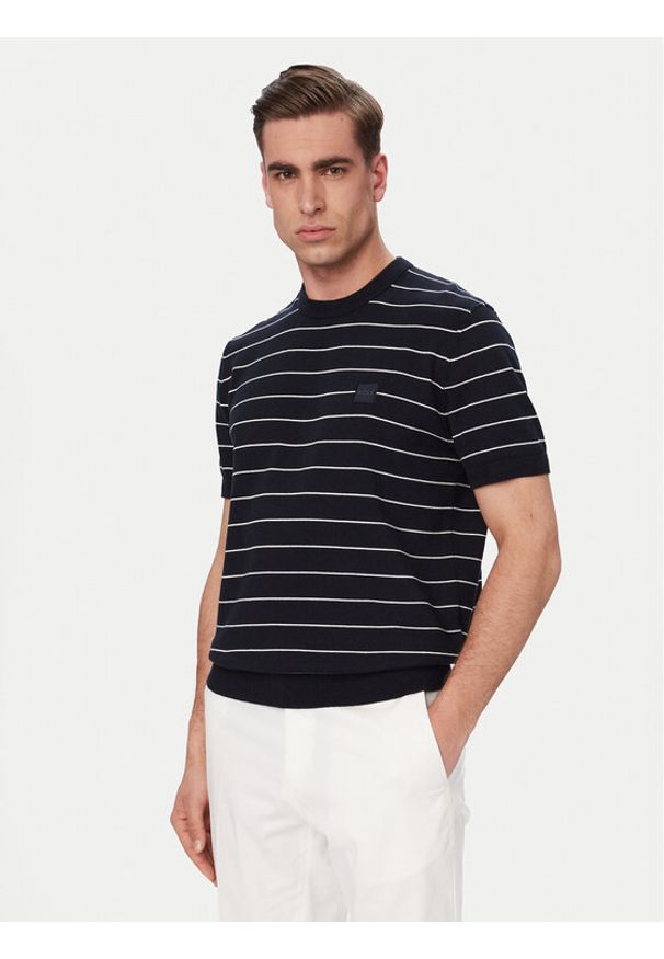 BOSS T-Shirt Kanacho 50561004 Granatowy Regular Fit. Kolor: niebieski. Materiał: bawełna