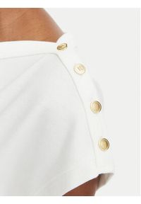 TOMMY HILFIGER - Tommy Hilfiger T-Shirt Gold Btn Cap WW0WW50942 Kremowy Slim Fit. Kolor: kremowy. Materiał: bawełna #5