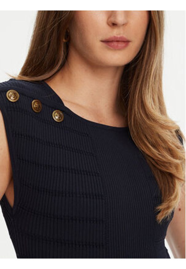 Guess Bluzka W5YR12 Z0130 Granatowy Regular Fit. Kolor: niebieski. Materiał: syntetyk