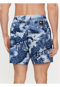 Tommy Jeans Szorty sportowe Hawaiian DM0DM18807 Niebieski Regular Fit. Kolor: niebieski. Materiał: len. Styl: sportowy