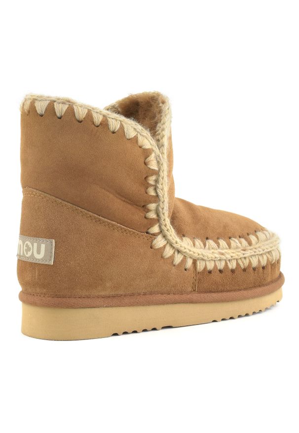 Mou - MOU ESKIMO 18 Śniegowce damskie. Okazja: na co dzień. Kolor: brązowy. Materiał: materiał, wełna, zamsz. Szerokość cholewki: normalna. Sezon: zima. Styl: elegancki, casual