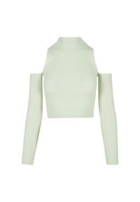 Damska koszulka z długim rękawem w prążki Koszulka Urban Classics. Kolor: szary. Długość rękawa: długi rękaw. Długość: długie. Wzór: prążki #1