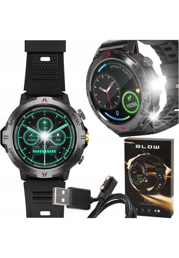 BLOW - Smartwatch Blow SMARTWATCH ZEGAREK MĘSKI POLSKI WODOODPORNY POMIARY ROZMOWY POWIADOMIENIA. Rodzaj zegarka: smartwatch