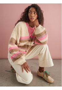Roxy Kardigan Marble Tiles Stripe ERJSW03669 Beżowy Regular Fit. Kolor: beżowy. Materiał: syntetyk #6