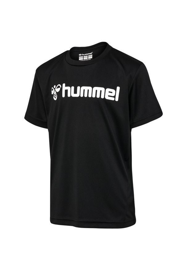Hummel Koszulka poliestrowa sportowa Poly Logo Jersey Kids. Kolor: czarny. Materiał: jersey, poliester