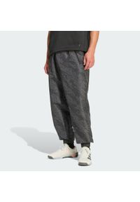 Adidas - Spodnie Power Workout Aop. Kolor: szary, wielokolorowy, brązowy, czarny. Materiał: materiał. Sport: fitness #1
