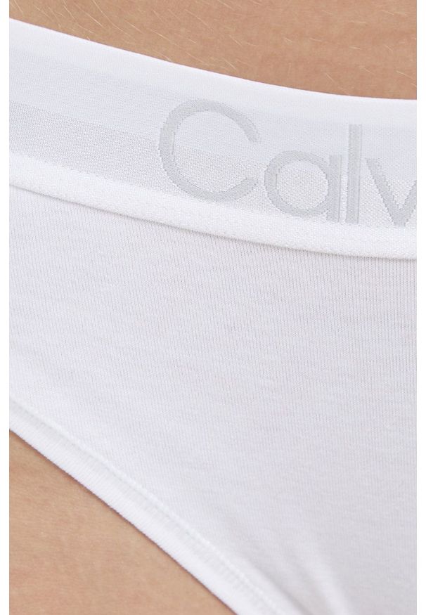 Calvin Klein Underwear Figi kolor biały z bawełny. Kolor: biały. Materiał: bawełna. Wzór: gładki