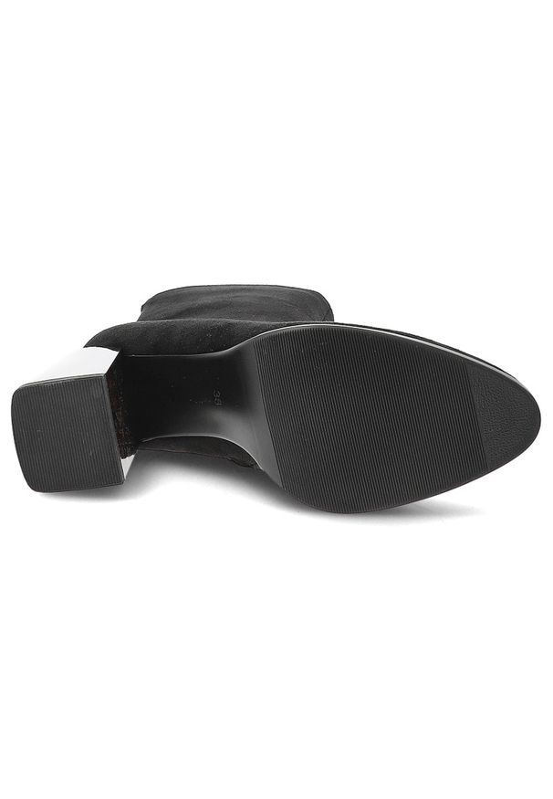 Botki damskie Goodin, na wysokim słupku z noskiem w szpic za kostkę i na zamek, czarne, GD-FL2211. Okazja: na co dzień, na spotkanie biznesowe. Zapięcie: zamek. Kolor: czarny. Szerokość cholewki: normalna. Wzór: geometria. Wysokość cholewki: za kostkę. Materiał: zamsz. Obcas: na słupku. Styl: wizytowy, klasyczny, casual, biznesowy, elegancki. Wysokość obcasa: średni