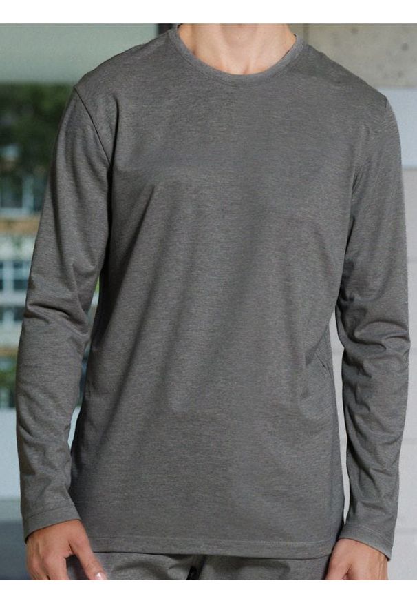 Sinsay - Bawełniana koszulka z długimi rękawami - szary. Kolor: szary. Materiał: bawełna. Długość rękawa: długi rękaw. Długość: długie