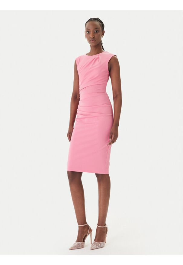 Rinascimento Sukienka koktajlowa CFC0127683003 Różowy Slim Fit. Kolor: różowy. Materiał: syntetyk. Styl: wizytowy