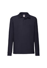 FRUIT OF THE LOOM - Koszulka Polo Z Długim Rękawem Dla Dzieci. Typ kołnierza: polo. Kolor: niebieski. Długość rękawa: długi rękaw. Długość: długie