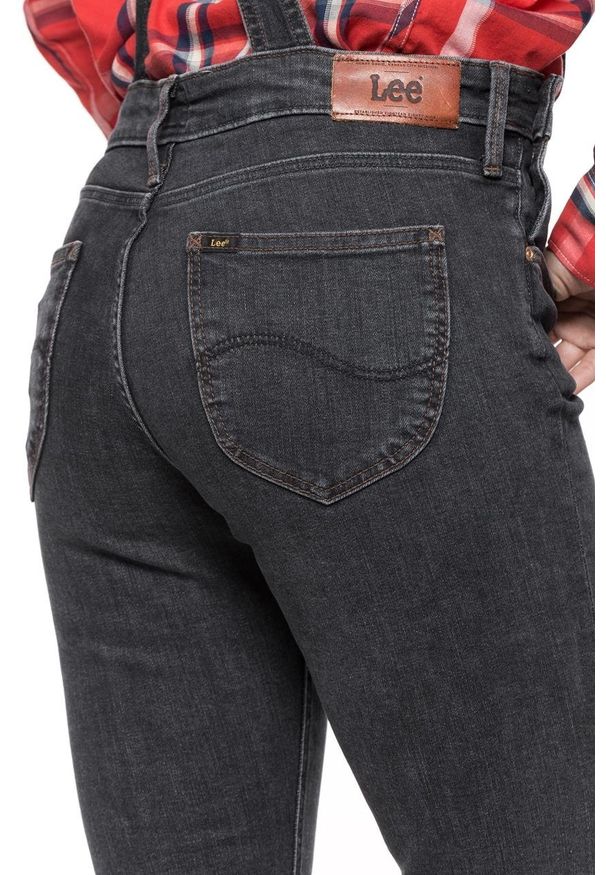Lee - DAMSKIE OGRODNICZKI LEE BIB SKINNY BLACK WASH L39EWLSF