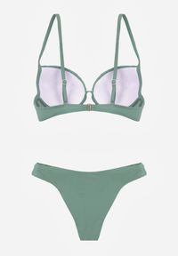 Born2be - Ciemnozielone Bikini Marszczony Biustonosz i Klasyczne Majtki Figi Mhyrera. Kolekcja: plus size. Kolor: zielony #2