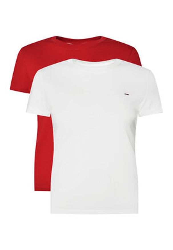 Tommy Jeans Komplet 2 t-shirtów DW0DW21366 Kolorowy Slim Fit. Materiał: bawełna. Wzór: kolorowy