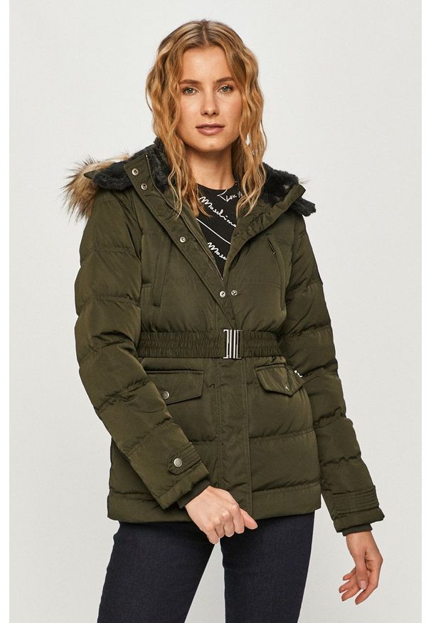 Pepe Jeans - Kurtka puchowa Almah. Okazja: na co dzień. Kolor: zielony. Materiał: puch. Styl: casual