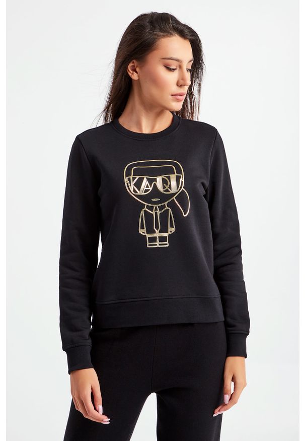 Karl Lagerfeld - BLUZA KARL LAGERFELD. Materiał: guma. Długość rękawa: długi rękaw. Długość: długie. Wzór: nadruk