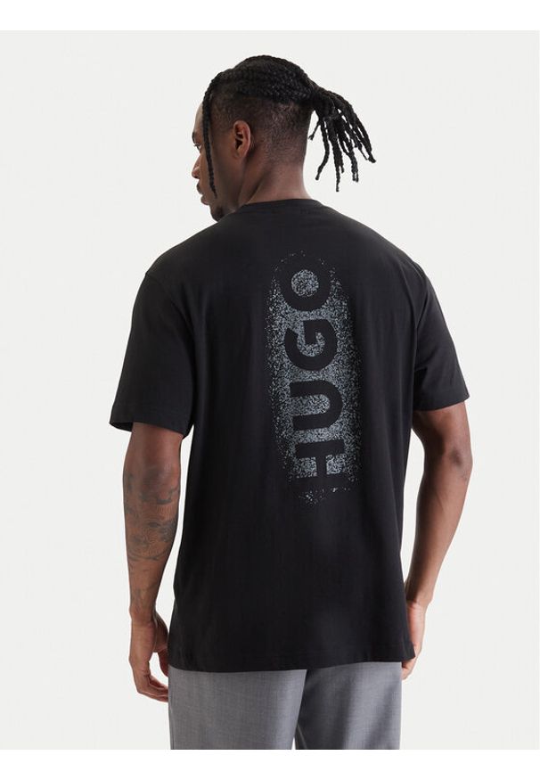 Hugo - HUGO T-Shirt Spray 50559731 Czarny Relaxed Fit. Kolor: czarny. Materiał: bawełna