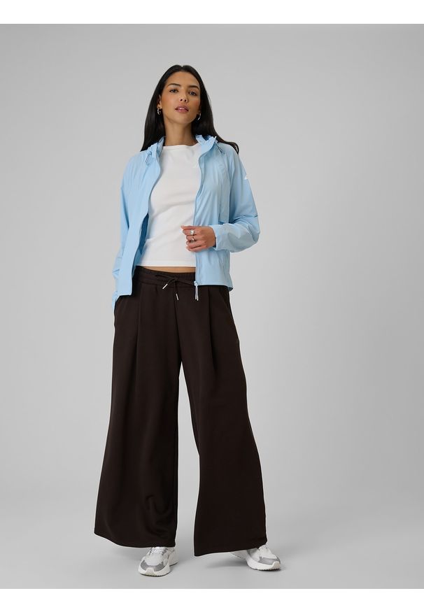 4f - 4F Kurtka przejściowa damska - niebieska S. Kolor: niebieski. Materiał: skóra, materiał