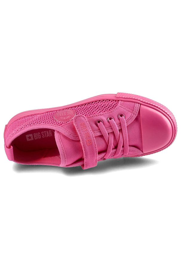Big-Star - Różowe Trampki Big Star Dziecięce Buty Na Rzep. Zapięcie: rzepy. Kolor: różowy. Materiał: skóra, materiał. Szerokość cholewki: normalna. Wzór: ażurowy