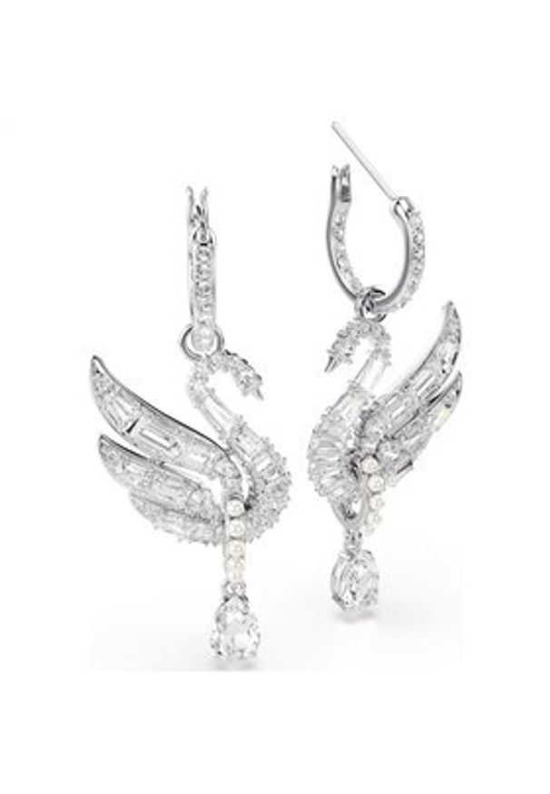 Swarovski Kolczyki Swan 5723388 Srebrny. Materiał: metalowe. Kolor: srebrny