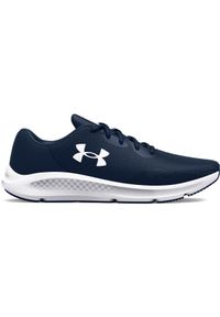 Buty do biegania męskie Under Armour Charged 3 Pursuit. Zapięcie: sznurówki. Kolor: niebieski. Materiał: tkanina, materiał. Szerokość cholewki: normalna. Sport: turystyka piesza