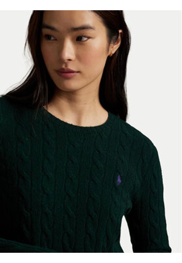 Polo Ralph Lauren Sweter 211971865009 Zielony Slim Fit. Typ kołnierza: polo. Kolor: zielony. Materiał: wełna