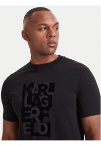 Karl Lagerfeld - KARL LAGERFELD T-Shirt 755042 564235 Czarny Regular Fit. Typ kołnierza: dekolt w karo. Kolor: czarny. Materiał: bawełna #2