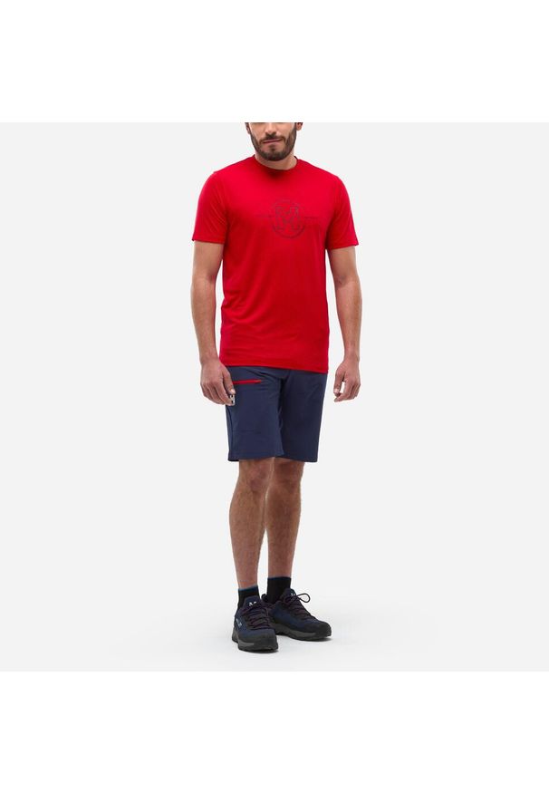 Koszulka męska z krótkim rękawem Millet Ubic Light Ts Ss M active fit. Kolor: czerwony. Materiał: tkanina, mesh. Długość rękawa: krótki rękaw. Długość: krótkie. Wzór: nadruk. Sport: turystyka piesza