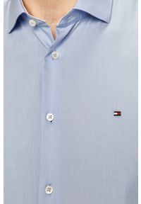 Tommy Hilfiger Tailored - Koszula. Typ kołnierza: kołnierzyk włoski. Kolor: niebieski. Materiał: tkanina, bawełna. Wzór: gładki. Styl: elegancki #8