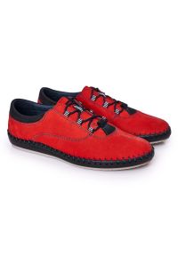 Bednarek Polish Shoes Męskie Skórzane Półbuty Bednarek Czerwone. Kolor: czerwony. Materiał: skóra. Szerokość cholewki: normalna #6