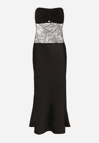 Born2be - Czarna Sukienka Koktajlowa z Wiskozą o Dopasowanym Kroju z Koronką Wstawką Nilanella. Okazja: na imprezę. Kolor: czarny. Materiał: koronka, wiskoza. Wzór: koronka. Typ sukienki: dopasowane. Styl: wizytowy #3