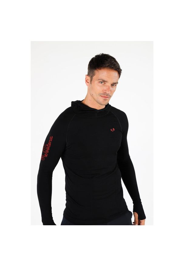 WOOLONA - Bluza turystyczna męska Woolona Pakke Sport Merino. Kolor: czarny. Materiał: wełna. Sport: turystyka piesza