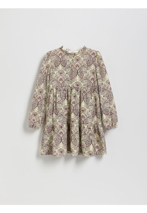 Reserved - Wzorzysta sukienka z wiskozy - wielobarwny. Materiał: wiskoza