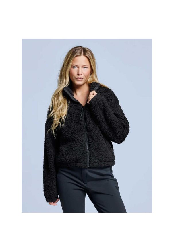 POEDERBAAS - Kurtka Fluffy - Damska - Cztery pory roku - Miś - Czarna. Kolor: czarny. Materiał: poliester. Sezon: zima. Sport: narciarstwo