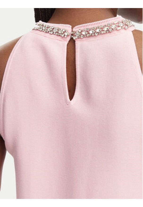 Morgan Sukienka codzienna 261-RMDIANE Różowy Regular Fit. Okazja: na co dzień. Kolor: różowy. Materiał: syntetyk. Typ sukienki: proste. Styl: casual