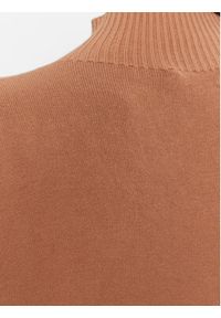 Kontatto Sweter 3M1022 Brązowy Regular Fit. Kolor: brązowy. Materiał: wiskoza
