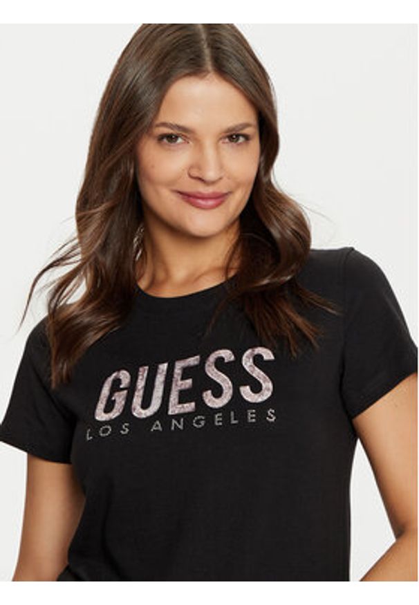 Guess T-Shirt W5RI19 I3Z14 Czarny Regular Fit. Kolor: czarny. Materiał: bawełna