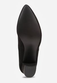 Renee - Czarne Casualowe Czółenka na Słupku z Wkładką ze Skóry Naturalnej Maidra. Okazja: na co dzień. Kolor: czarny. Materiał: skóra. Sezon: wiosna, lato. Obcas: na słupku. Styl: casual. Wysokość obcasa: średni #7