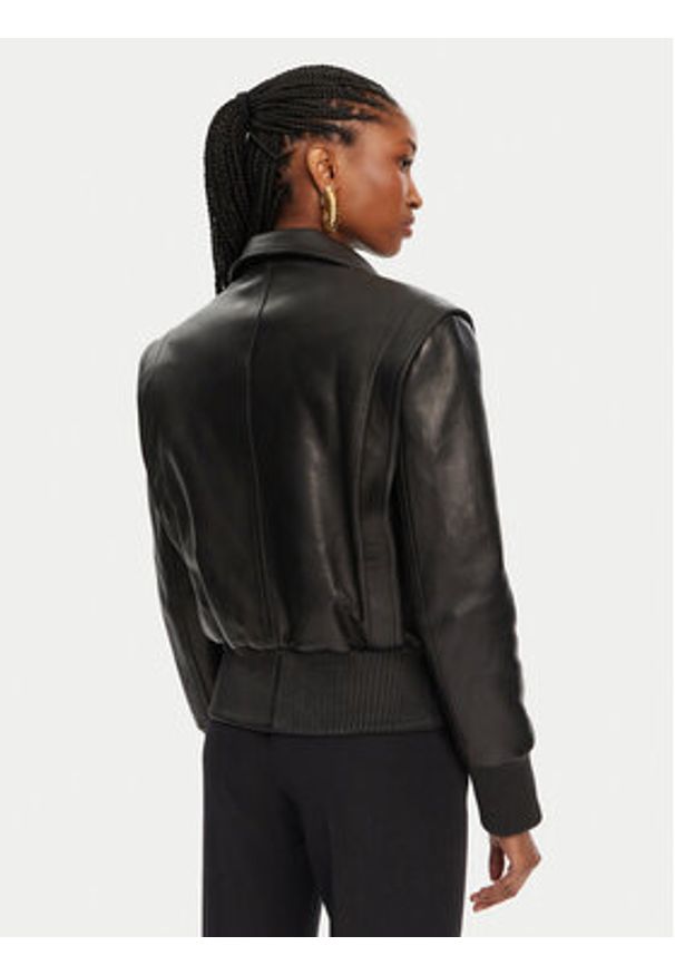 Balmain Kurtka skórzana DF0TH275LC62 Czarny Regular Fit. Kolor: czarny. Materiał: skóra