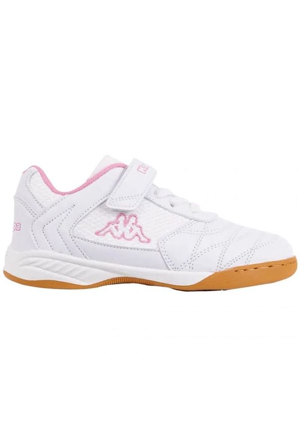 Buty Kappa Damba K Jr 260765K 1021 białe różowe. Okazja: na co dzień. Zapięcie: rzepy. Kolor: biały, wielokolorowy, różowy. Materiał: guma, materiał. Szerokość cholewki: normalna