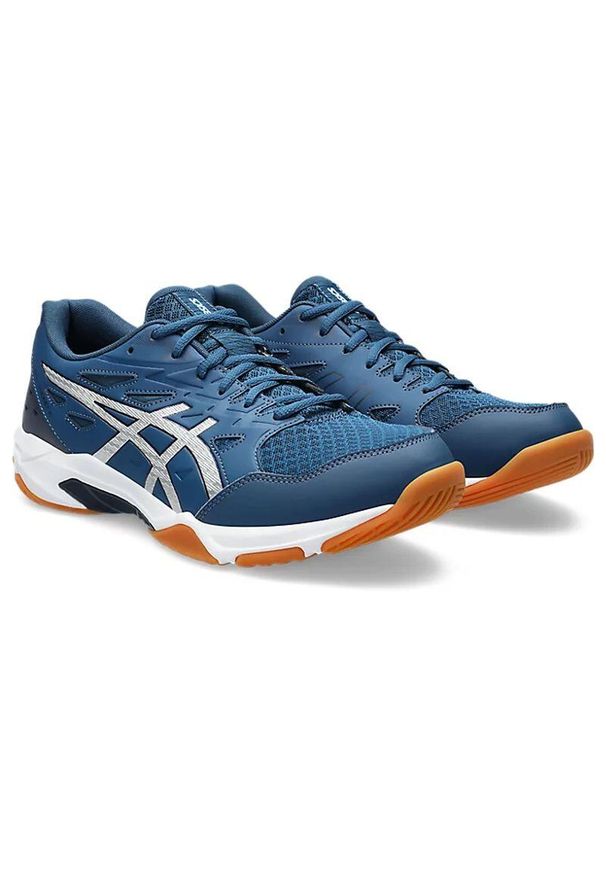 Asics - Buty do siatkówki męskie, ASICS Gel-Rocket 11. Zapięcie: sznurówki. Kolor: wielokolorowy, niebieski. Materiał: materiał, syntetyk. Szerokość cholewki: normalna. Sport: siatkówka