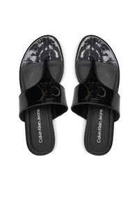 Calvin Klein Jeans Japonki Flat Sandal Slide Toepost Mg Met YW0YW01342 Czarny. Kolor: czarny. Materiał: skóra #5