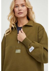 Mercer Amsterdam bluza bawełniana kolor zielony z aplikacją. Kolor: zielony. Materiał: bawełna. Długość: krótkie. Wzór: aplikacja #5