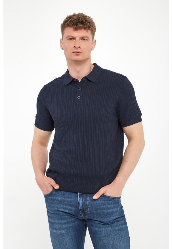 JOOP! Jeans - Polo męskie dzianinowe Colinor JOOP! JEANS. Typ kołnierza: polo. Materiał: dzianina
